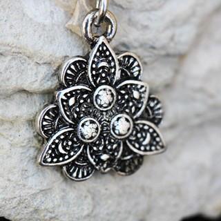 316L Stainless Steel Jeweled Vintage Lotus Dangle Navel Ring -