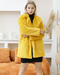 Thumbnail for Sharon Tatem - Faux Fur Coat - Elegant Fluffy Thick Warm Artificial Fur Coat - 8 COLORS -