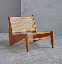 Thumbnail for GFURN - Amandine Lounge Chair - Wood & Natural Rattan -