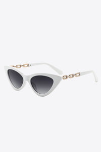 Thumbnail for Chain Detail Cat-Eye Sunglasses UV400 - T - 3 COLORS -