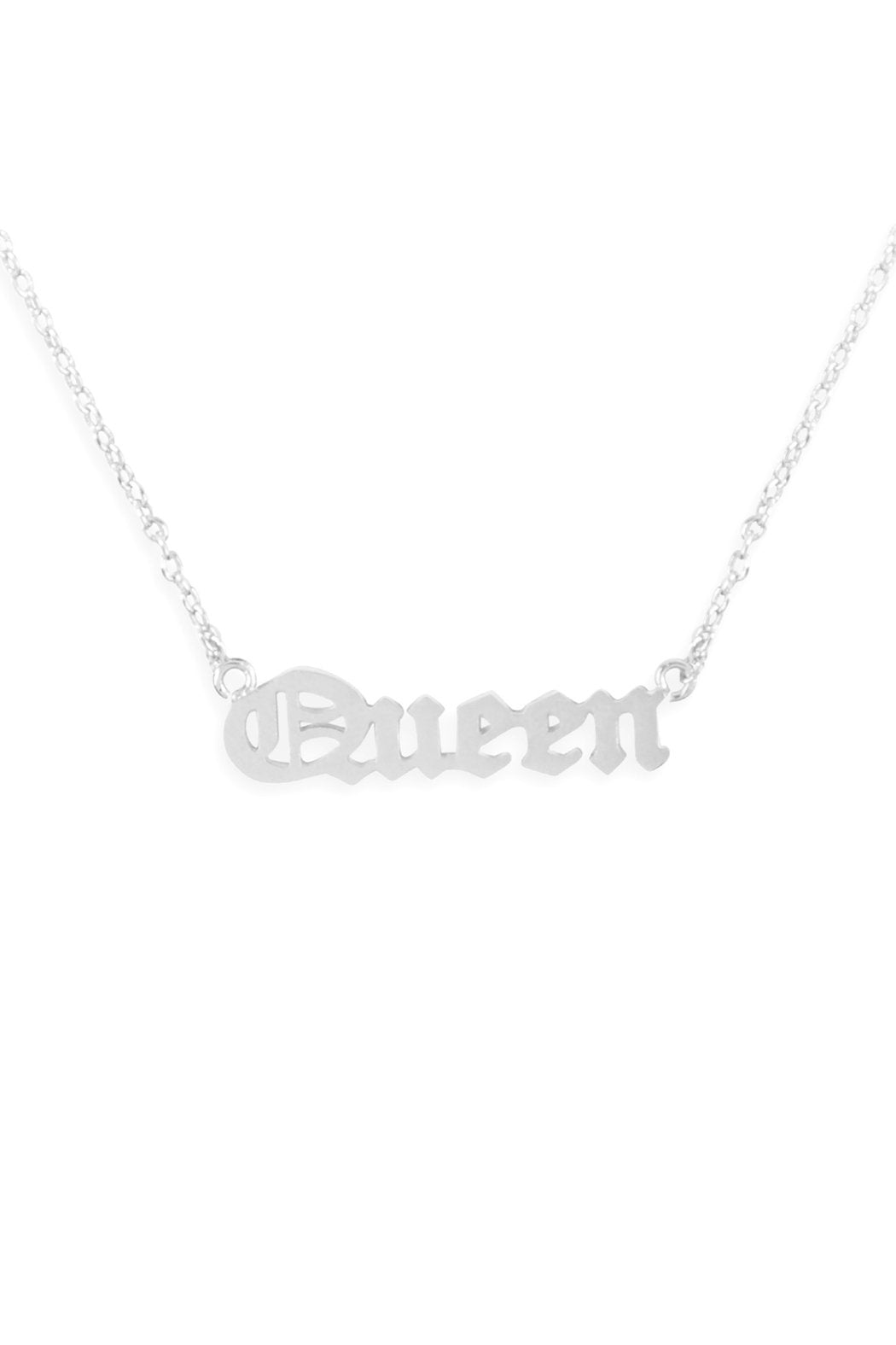 Queen Pendant Chain Necklace - 2 FINISHES -