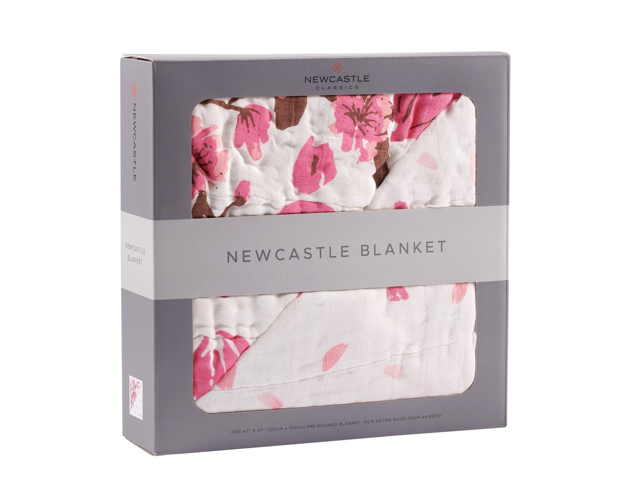 Cherry Blossom Bamboo Muslin Newcastle Blanket -