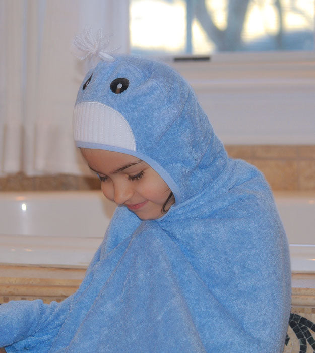 Little Ashkim - Bamboo Rayon Whale Hooded Turkish Towel: Little Kid -