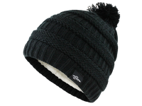 Thumbnail for Fear0 NJ  Plush Insulated Knit Black/Gray/Navy Pom Pom Beanie Hat - 4 COLORS