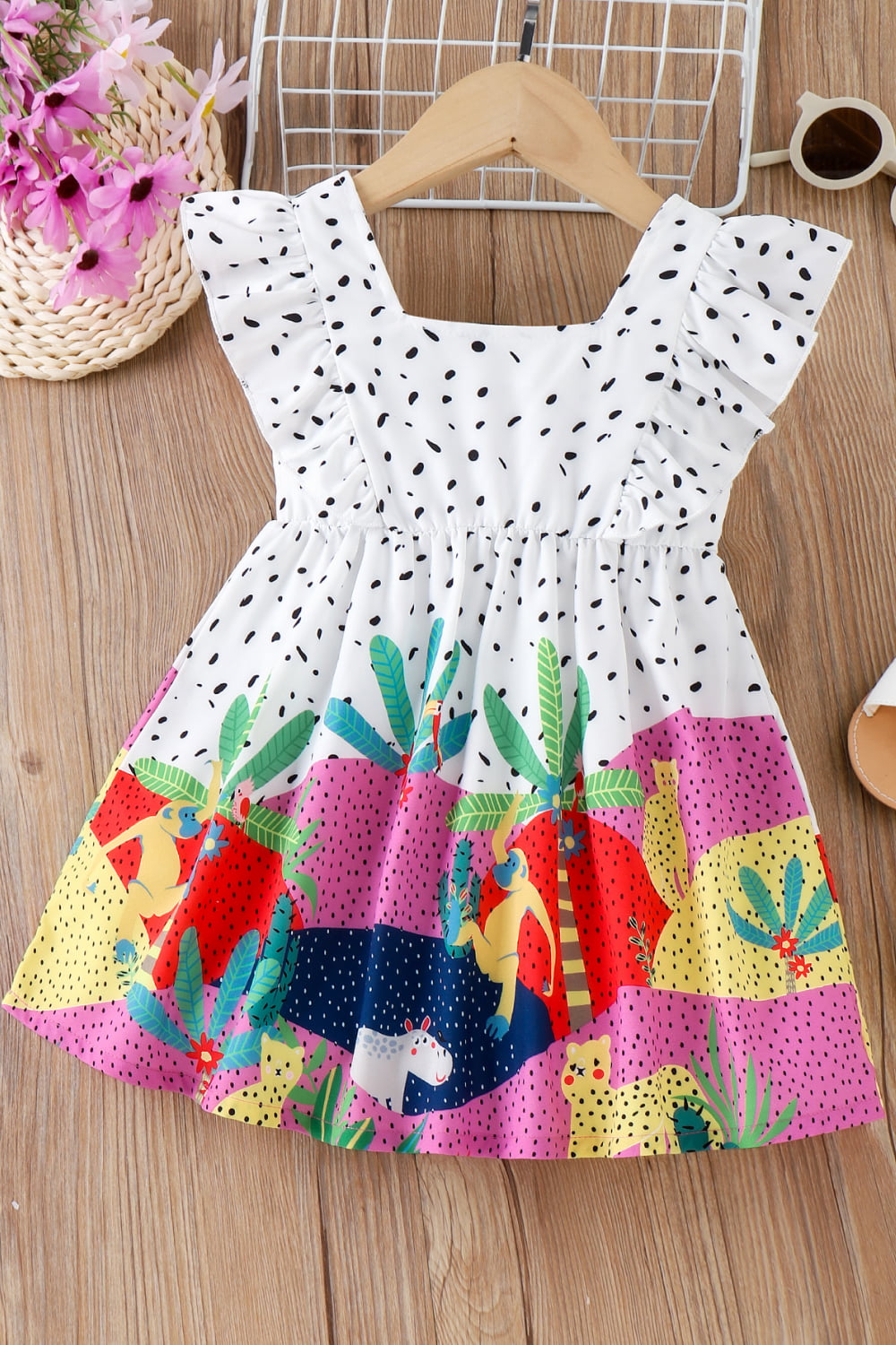 Girls Printed Ruffled Dress - T - 3T THRU 7 - 1 COLOR -