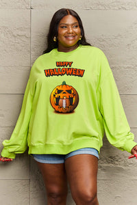 Thumbnail for Simply Love Full Size HAPPY HALLOWEEN Graphic Sweatshirt - S THRU 3X - T - 6 COLORS -