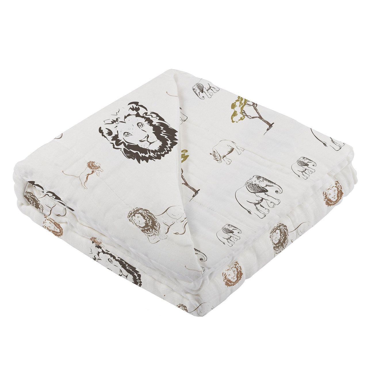 Hear Me Roar Lion and Rhinos and Elephants Bamboo Newcastle Blanket -