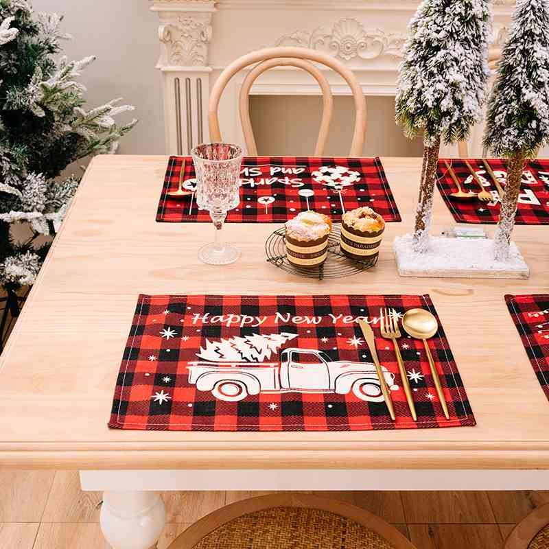 Assorted 2-Piece Plaid Placemats - [5-10 DAY DELIVERY] - [CHOOSE 1 GET 1 RANDOM PICK] - 2 PCS. - T - 6 STYLES -