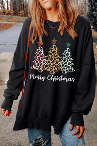 Thumbnail for MERRY CHRISTMAS - Graphic Dropped Shoulder Sweatshirt - T - 1 COLOR -