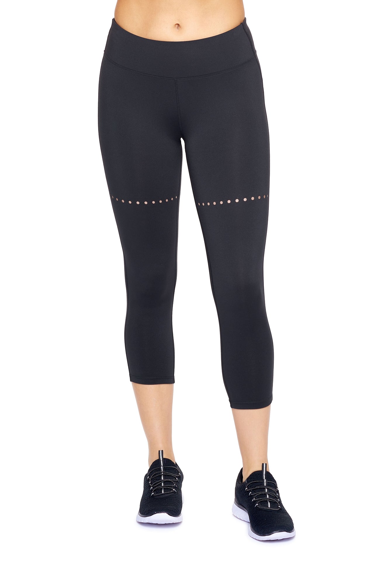 Women's Faux Seam Laser Cut Capri - 1 COLOR