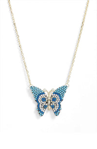 Thumbnail for Knotty - Butterfly Pave Charm Necklace -