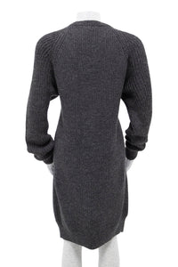 Thumbnail for Cabin Measures - Heavy Knit Alpaca Wool Sweater Coat in Carbon -