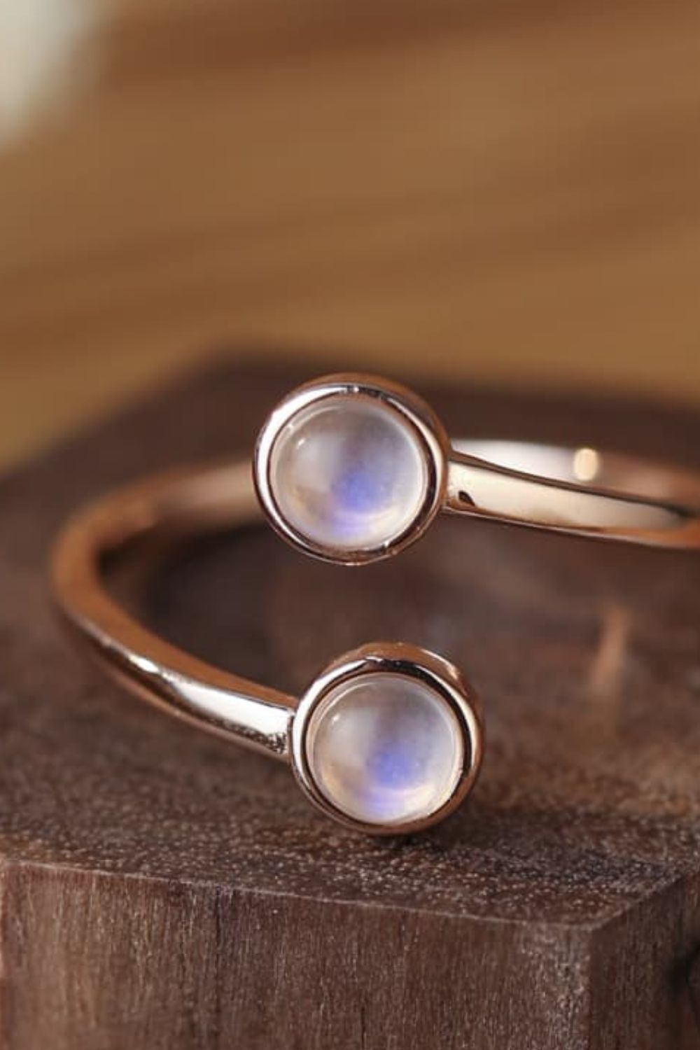 High Quality Natural Moonstone 925 Sterling Silver Toi Et Moi Ring - T - 1 SIZE FIT - 2 FINISHES -