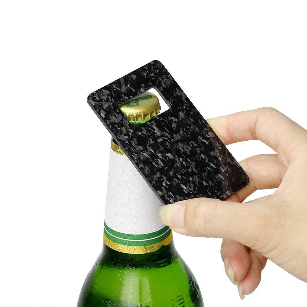 Simply Carbon Fiber - Forged Carbon Fiber Credit Card Size Bottle Opener -