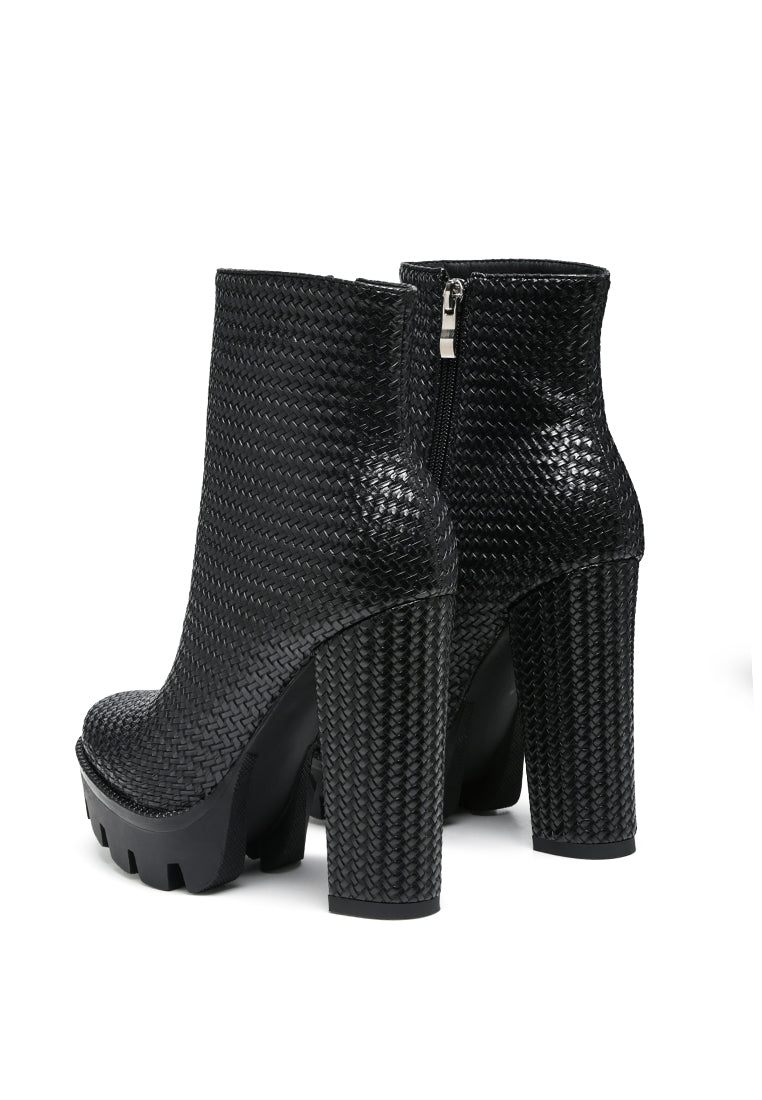 London Rag - Moleski Textured Block Heeled Boots - 2 COLORS -