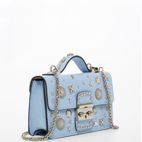 Thumbnail for The Hollywood Light Blue Small Leather Bag -