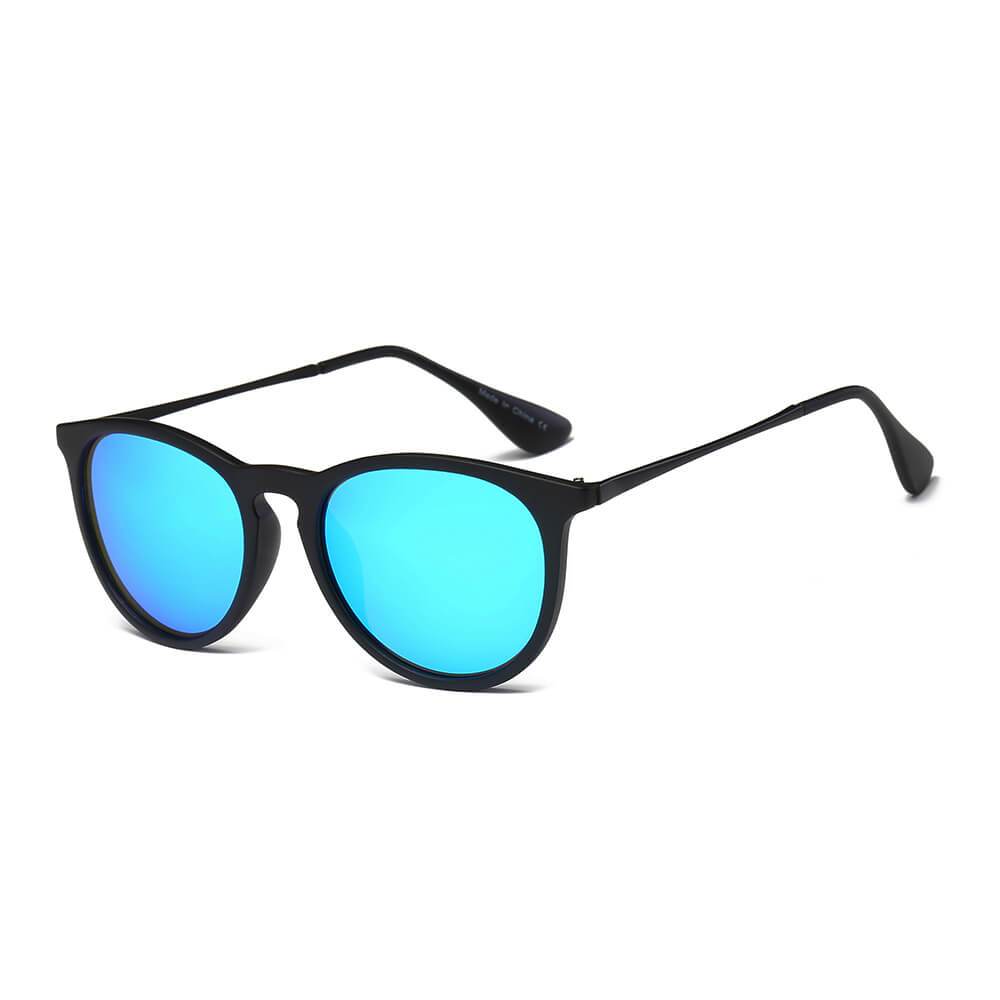 Ames | D35 - Retro Vintage Inspired Horned Keyhole Round Sunglasses - 4 COLORS -