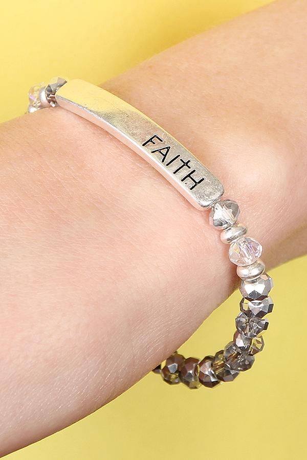 "Faith" Rondelle Beads Bracelet - 8 COLORS