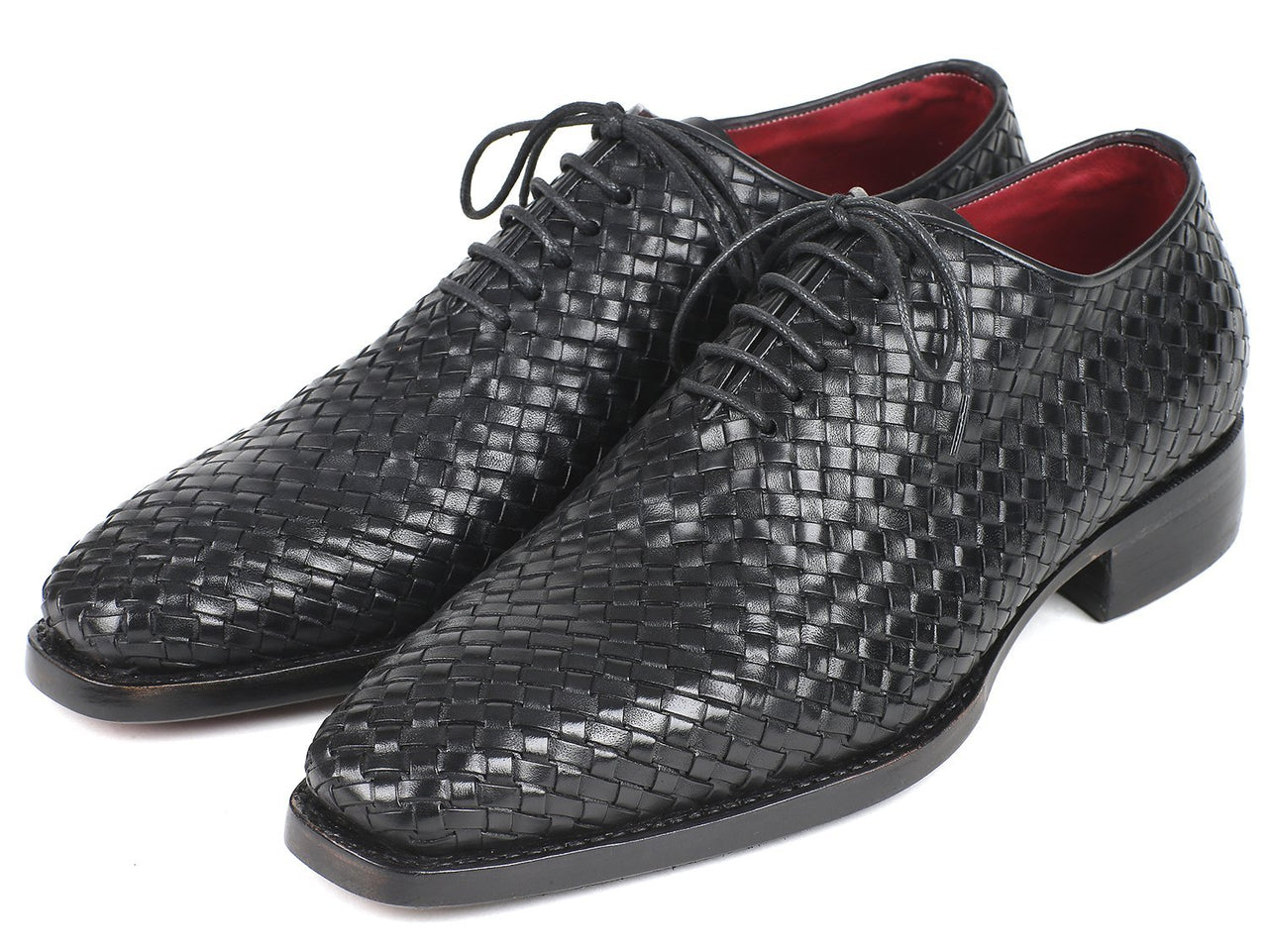 Paul Parkman - Men's Black Woven Leather Oxfords -