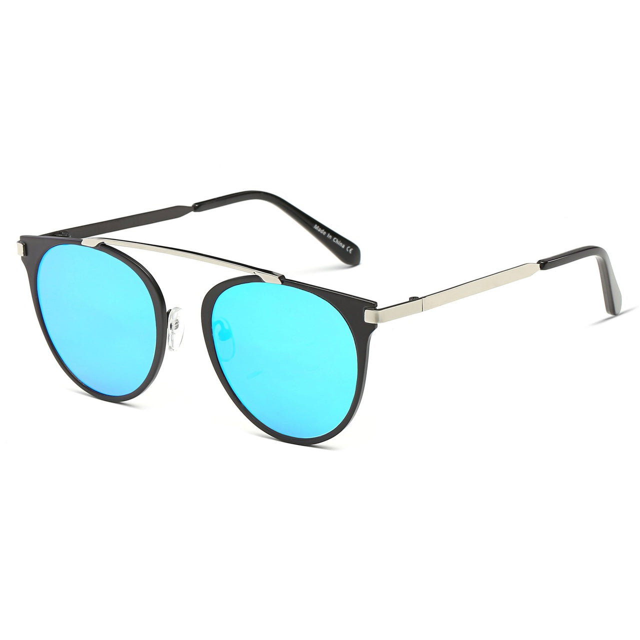 Frisco | A18 - Modern Horn Rimmed Metal Frame Round Sunglasses - 5 COLORS -