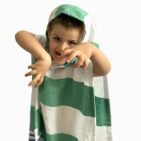 Thumbnail for KIDS Hilana upcycled Cotton - Veracruz Hooded Poncho Towel - Green - 1 COLOR -