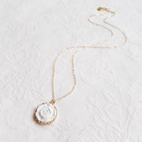 Thumbnail for Porcelain Moonlight Rose Gold-Filled Pendant Necklace -