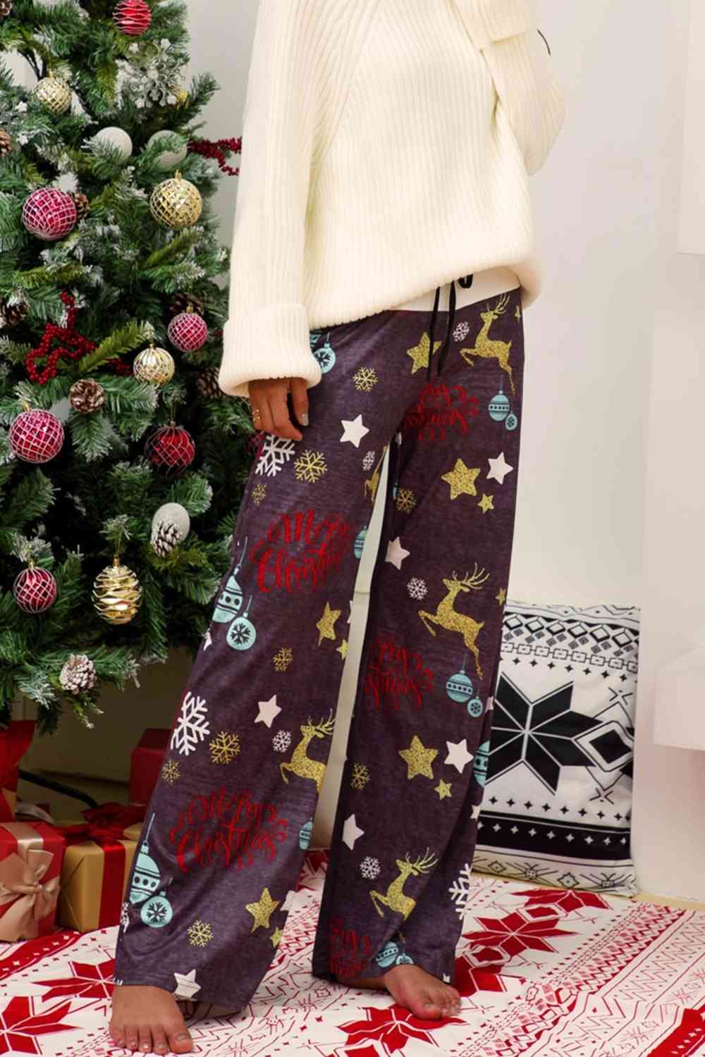 Christmas Straight Leg Pants - T - 3 COLORS -