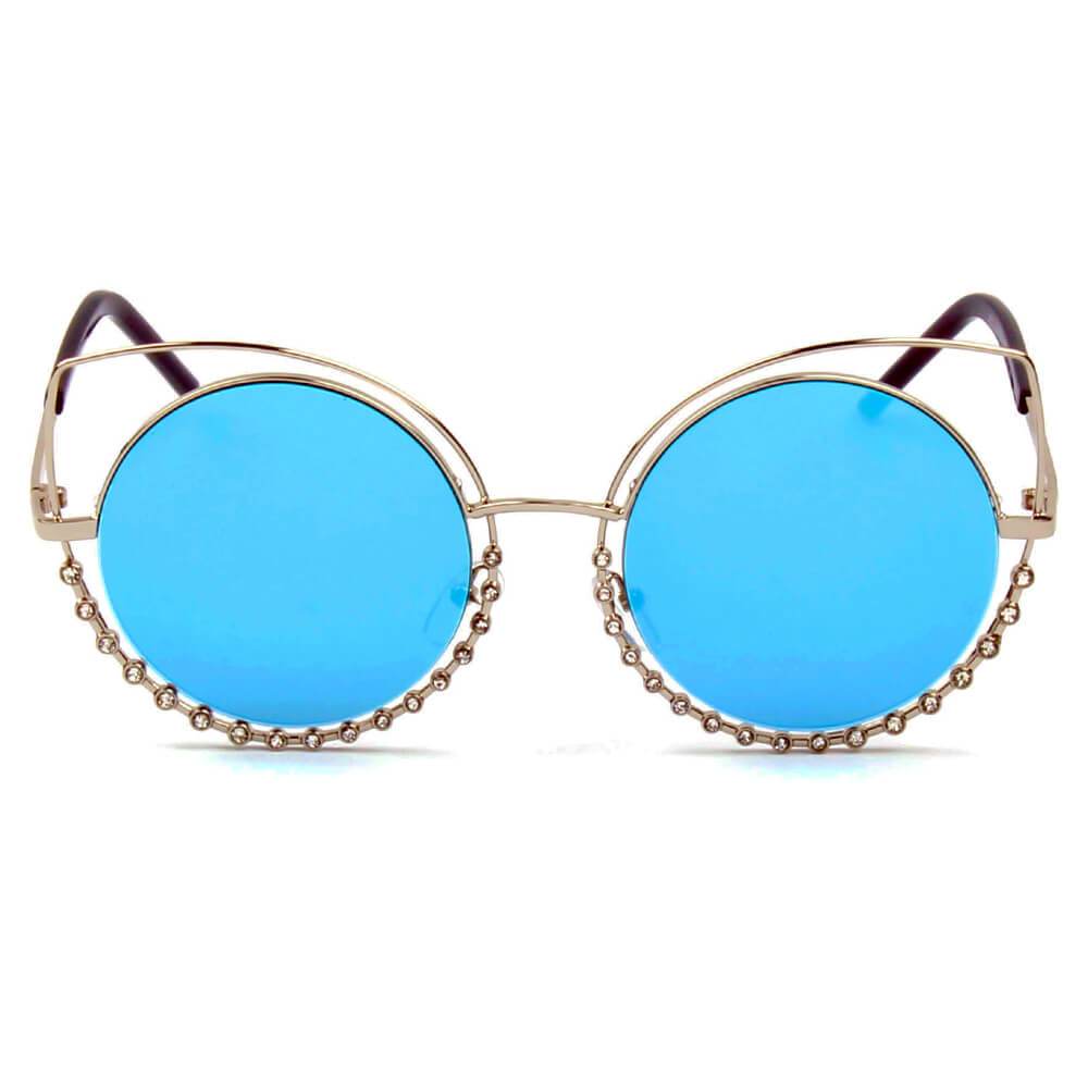 Holland | A21 - Designer Pearl-Studded Cut-Out Cat Eye Princess Sunglasses - 5 COLORS -