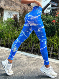 Thumbnail for Tie-dye Slim Fit High Waistband Long Active Leggings - T - 1 COLOR -