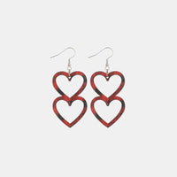 Thumbnail for Cutout Heart Shape Wood Earrings - T - 3 COLORS -