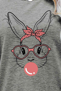 Thumbnail for Easter Bunny Graphic Round Neck T-Shirt - T - 6 COLORS -