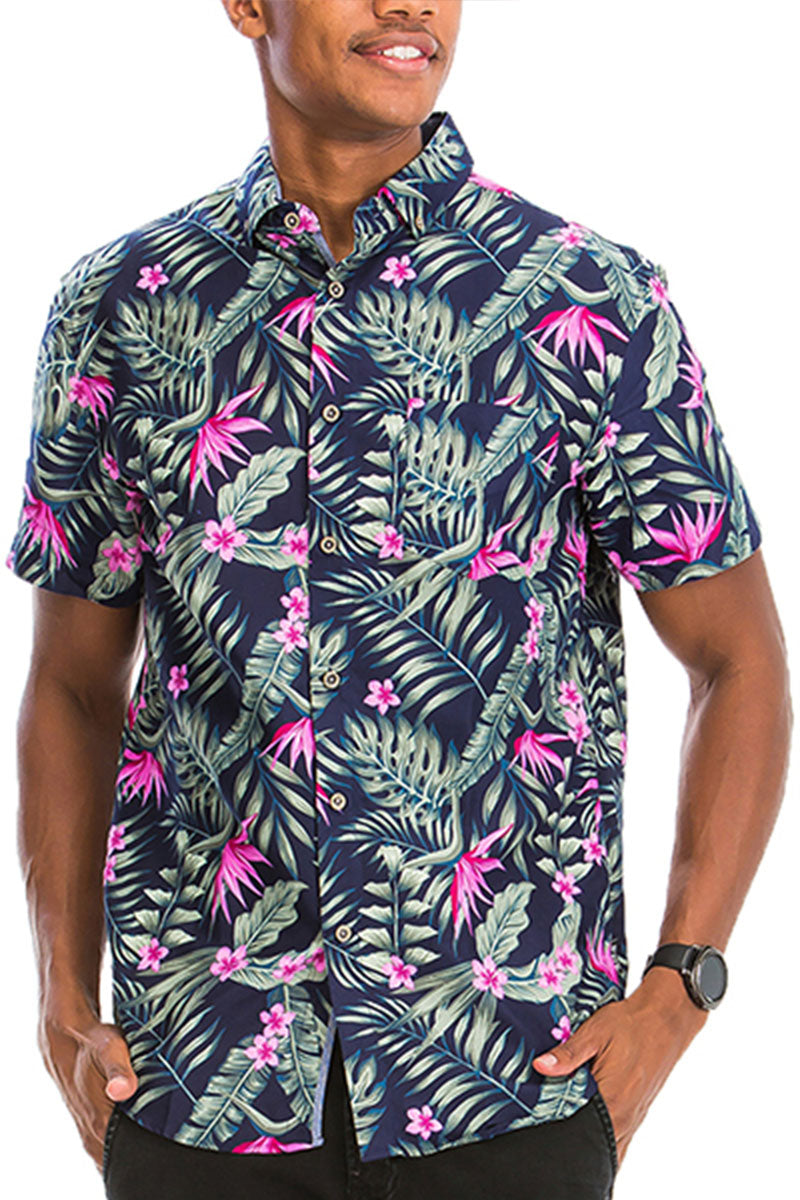 WEIV - Digital Print Hawaiian Short Sleeve Shirt -