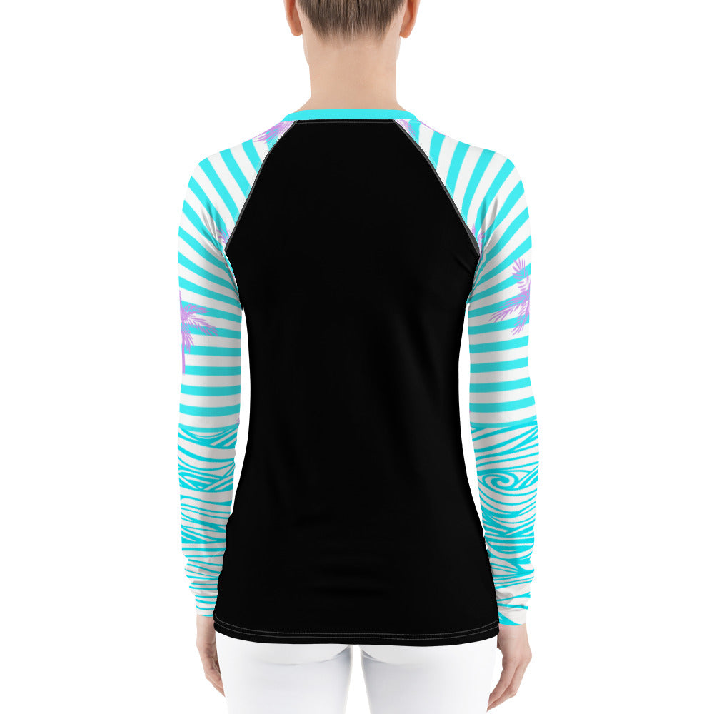 FYC - Women's Reels and Reefs Striped Sea Skinz Performance Rash Guard UPF 40+ - 1 COLOR -