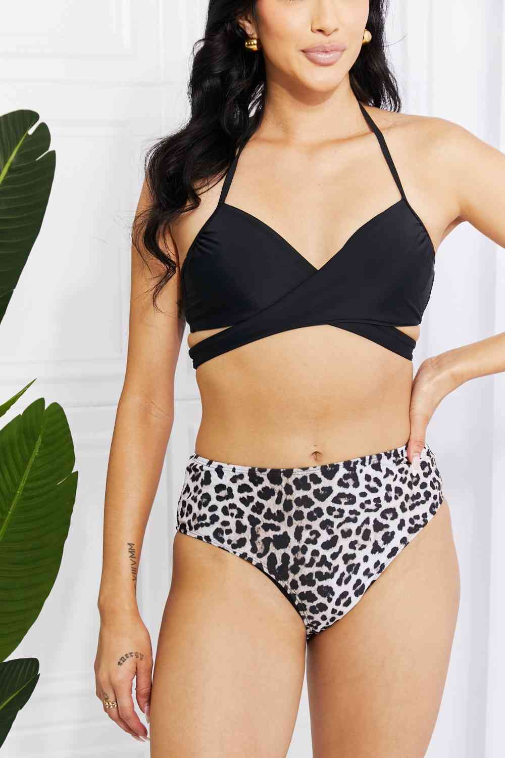 Marina West Swim Summer Splash Halter Bikini Set in Black - 2 PCS. - SIZES S THRU 2XL - T - 1 COLOR -