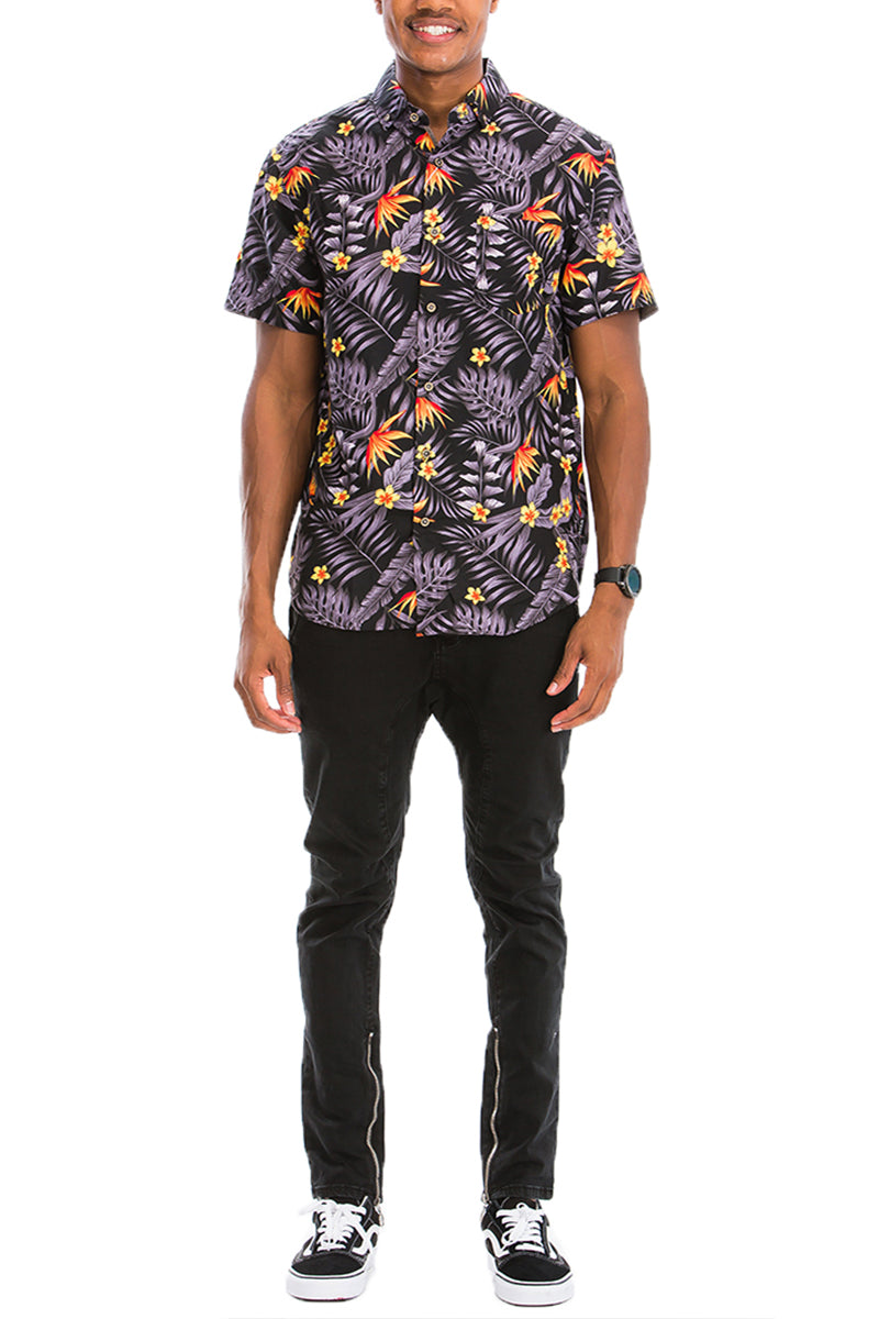 WEIV - Digital Print Hawaiian Short Sleeve Shirt -