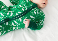 Thumbnail for Eclipse Kids - I'm Narwhally Sleepy - Green - Long Sleeve Zipper Sleep Romper -