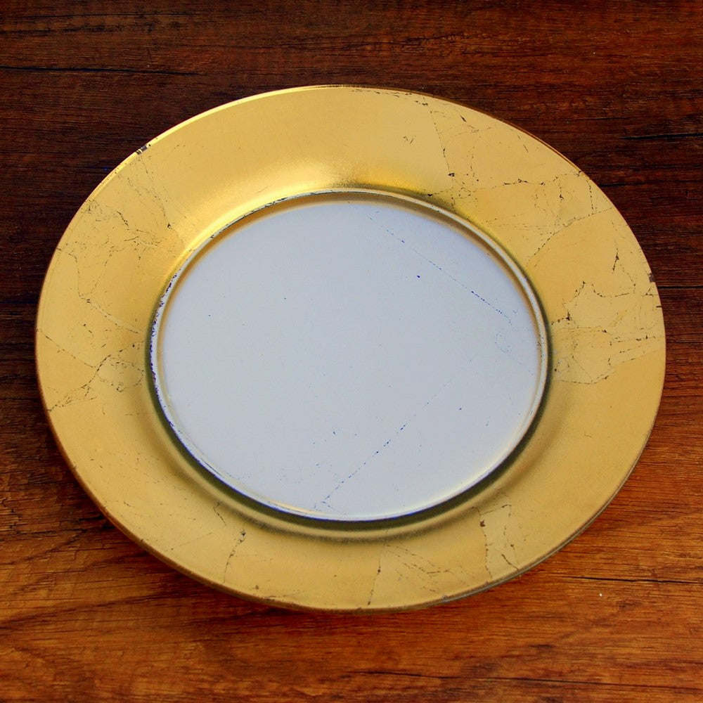 GILT - LUNA Set/4 Gold/Silver Salad Plates -