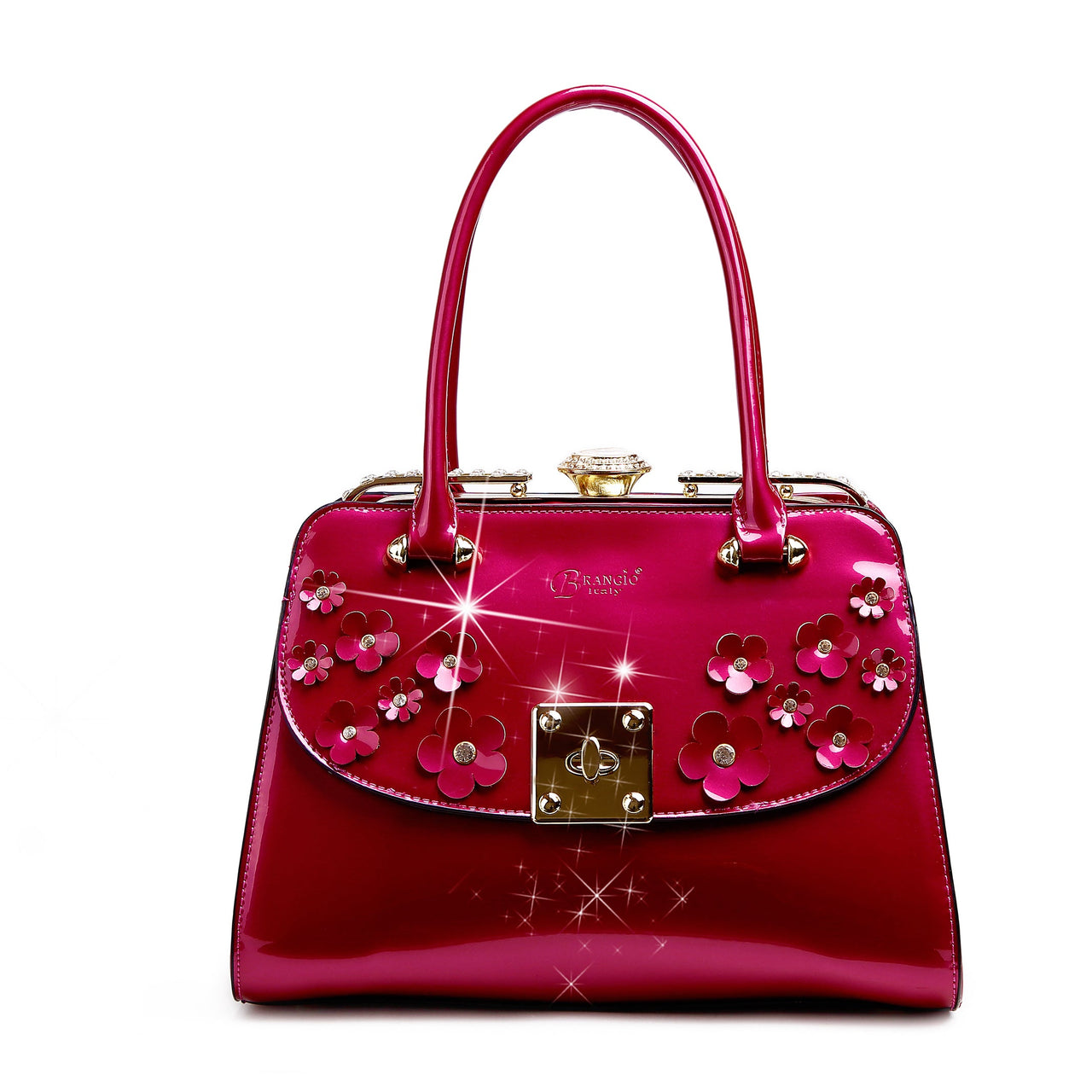 BRANGIO ITALY - Floral Sparx Designer Crystal Handbag - 5 COLORS -