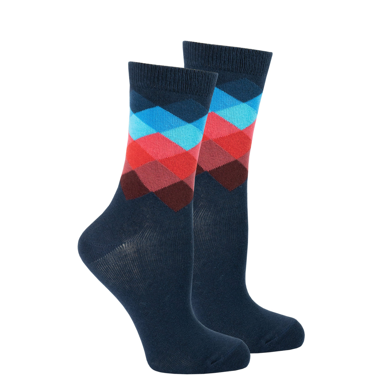 Women's Navy Paradise Diamond Socks - 1 COLOR -