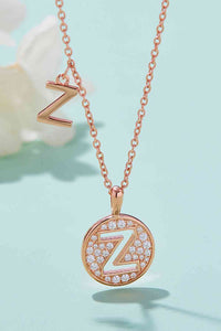 Thumbnail for Moissanite U to Z Initial Pendant Necklace