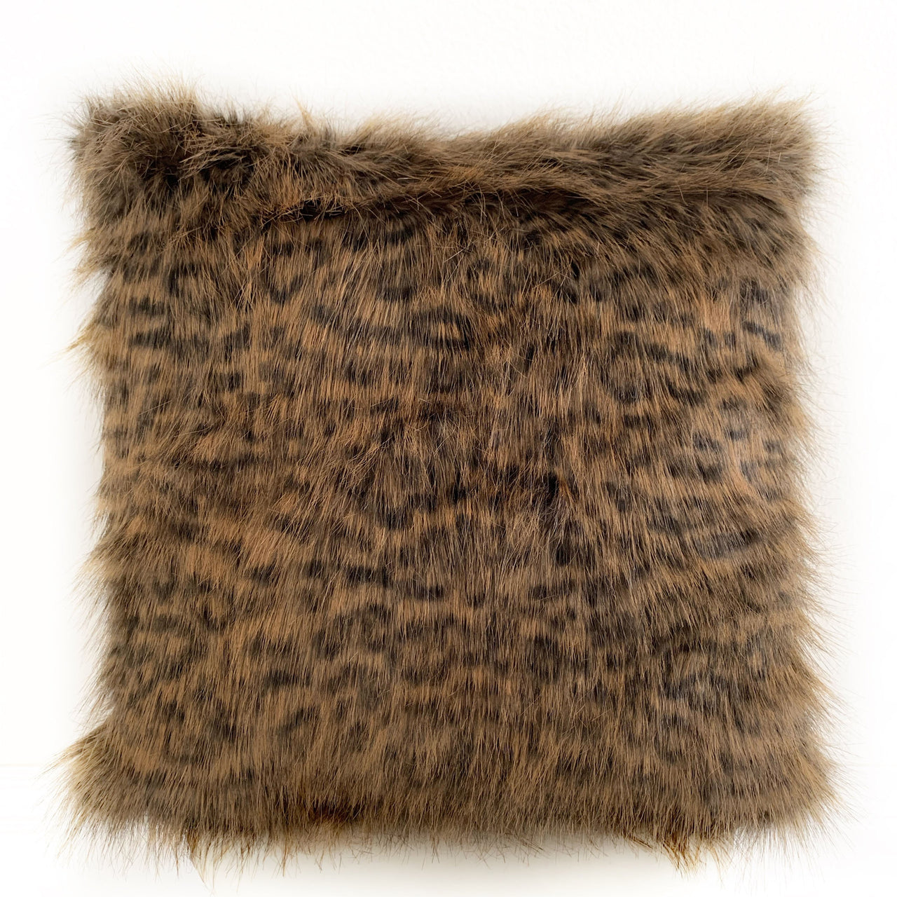 Brown Tawny WildCat Animal Faux Fur Luxury Throw Pillow - 10 SIZES -