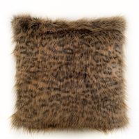 Thumbnail for Brown Tawny WildCat Animal Faux Fur Luxury Throw Pillow - 10 SIZES -