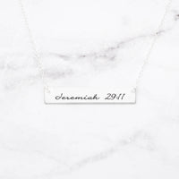 Thumbnail for Jeremiah 29:11 Necklace - Rose Gold Bar Necklace -