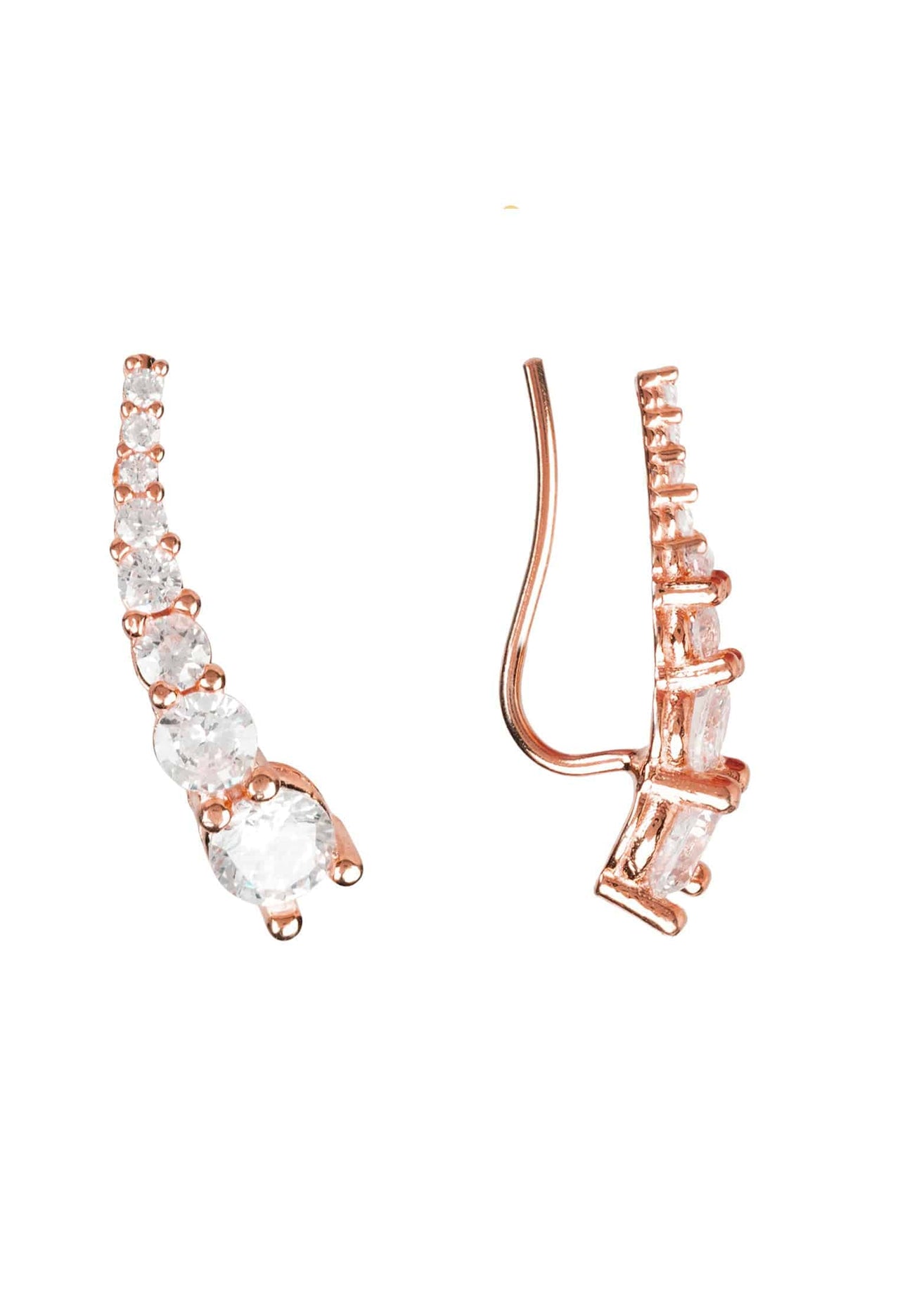 LATELITA - Graduated Ear Climber Pair Rosegold -