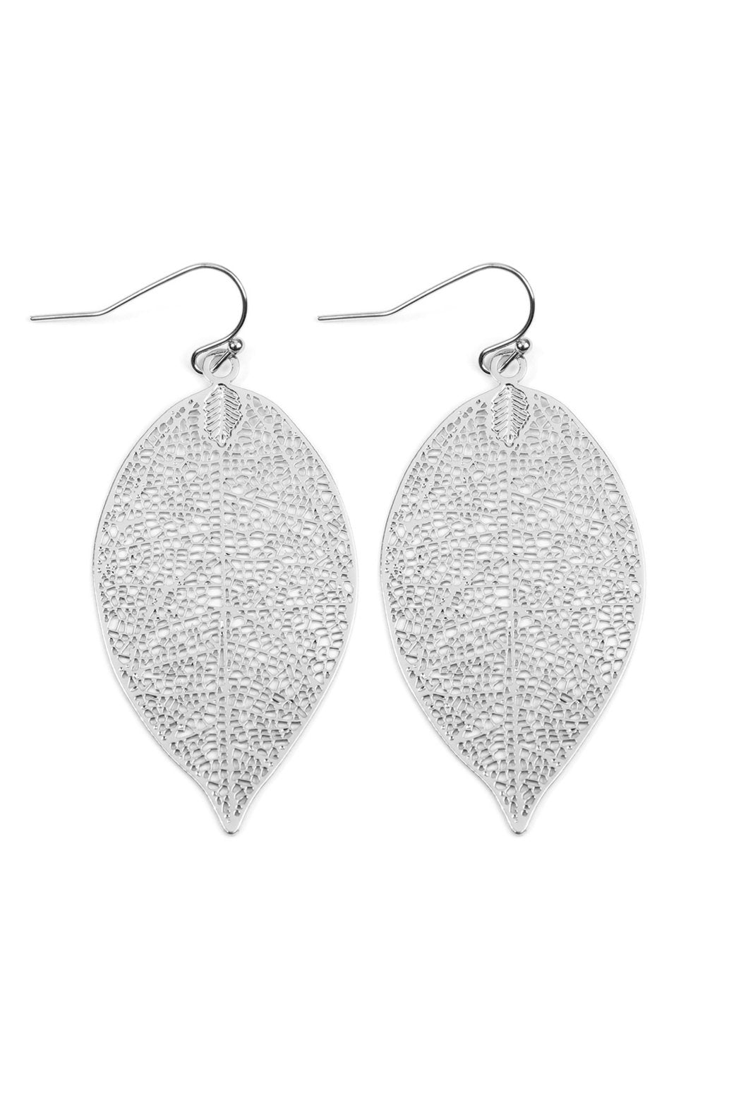 Leaf Filigree Earrings - 5 COLORS -