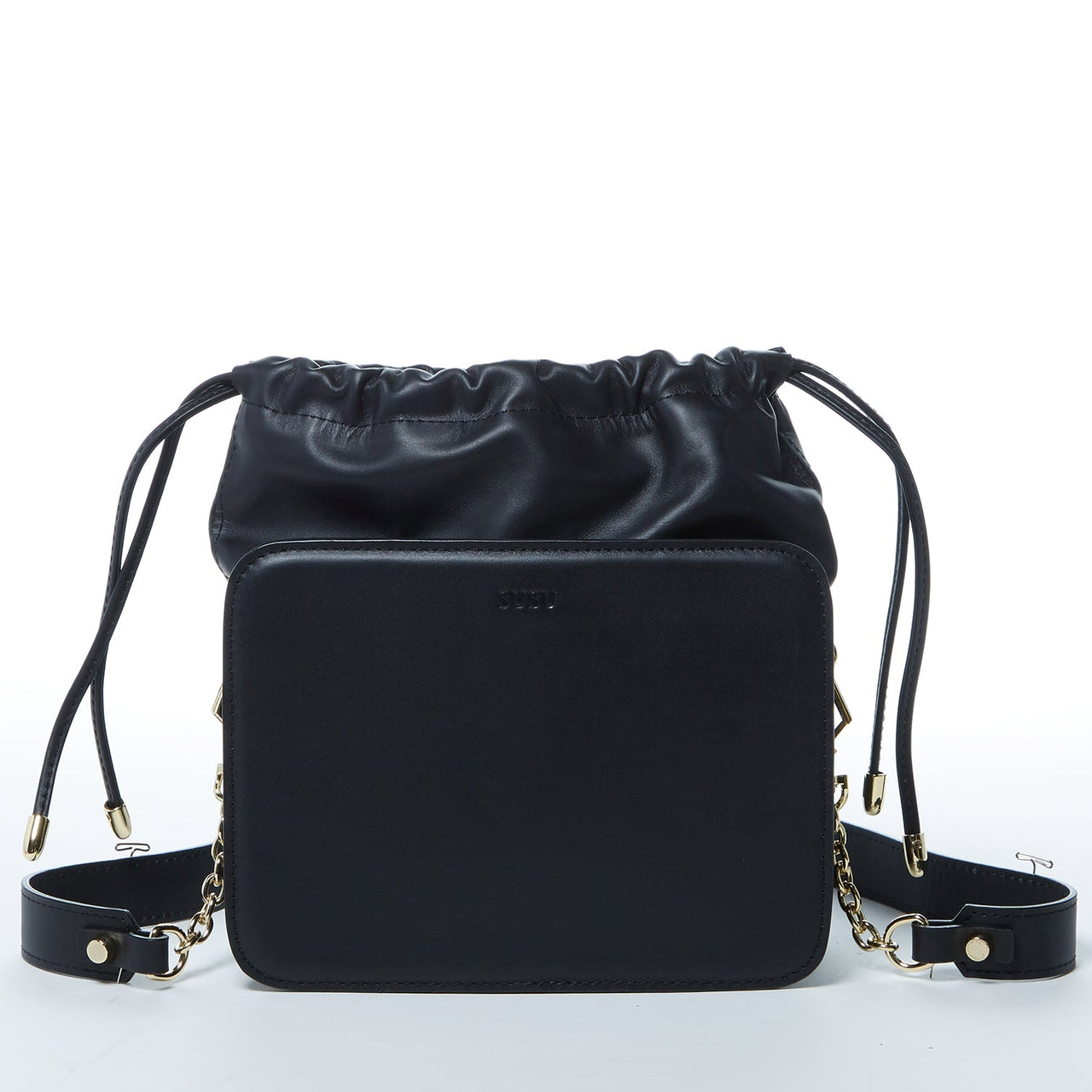 Patricia Black Leather Purse Drawstring -