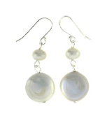 Christy Jean - Coin Pearl Dangles -