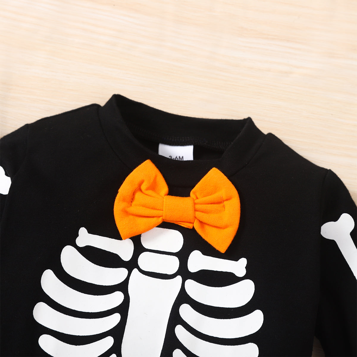 Skeleton Pattern Round Neck Sweatshirt and Bone Pattern Pants Set - 3 PCS. - T - 1 COLOR -