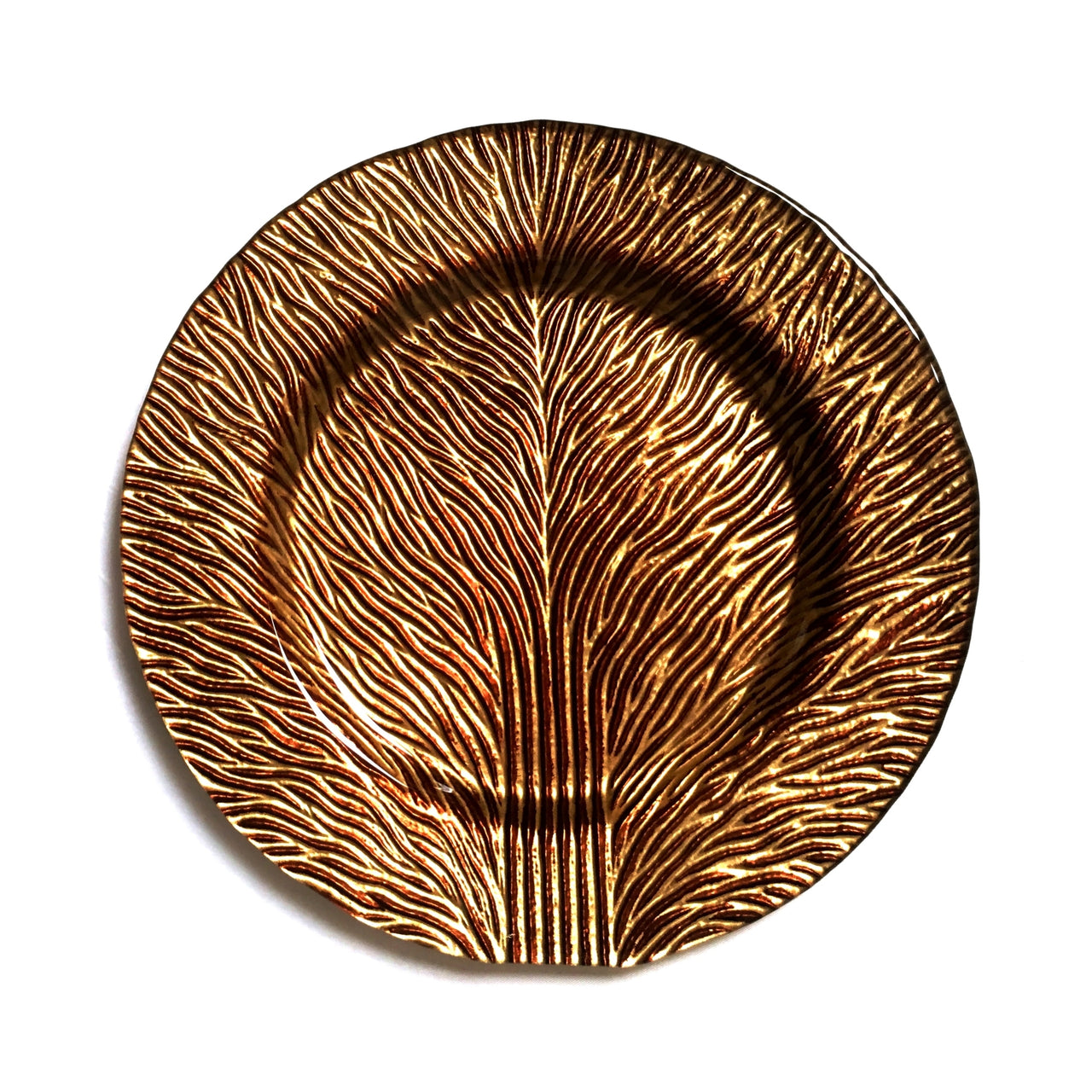 Set/2 Tree of Life 8" Gold Brown Salad Plates