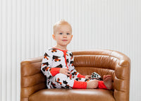 Thumbnail for Eclipse Kids - Tree-Mendous Christmas - Red - Long Sleeve Zipper Sleep Romper -